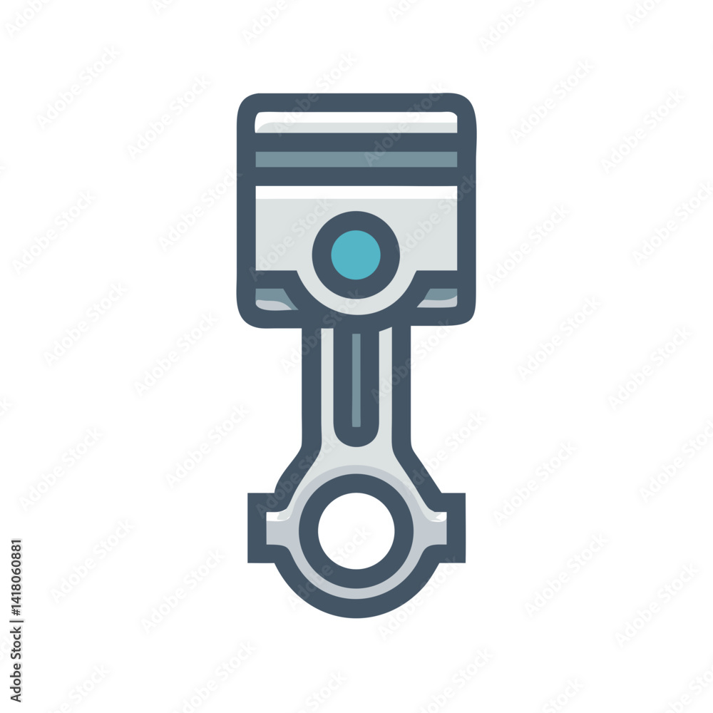 Poster Piston Icon Representing Engine Component and Internal Combustion Mechanism