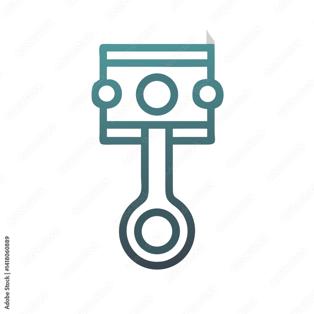 Aufkleber Piston Icon Representing Engine Component and Internal Combustion Mechanism