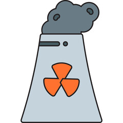 Nuclear Plant single vector illustration icon