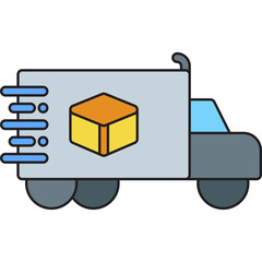 Moving Truck single vector illustration icon