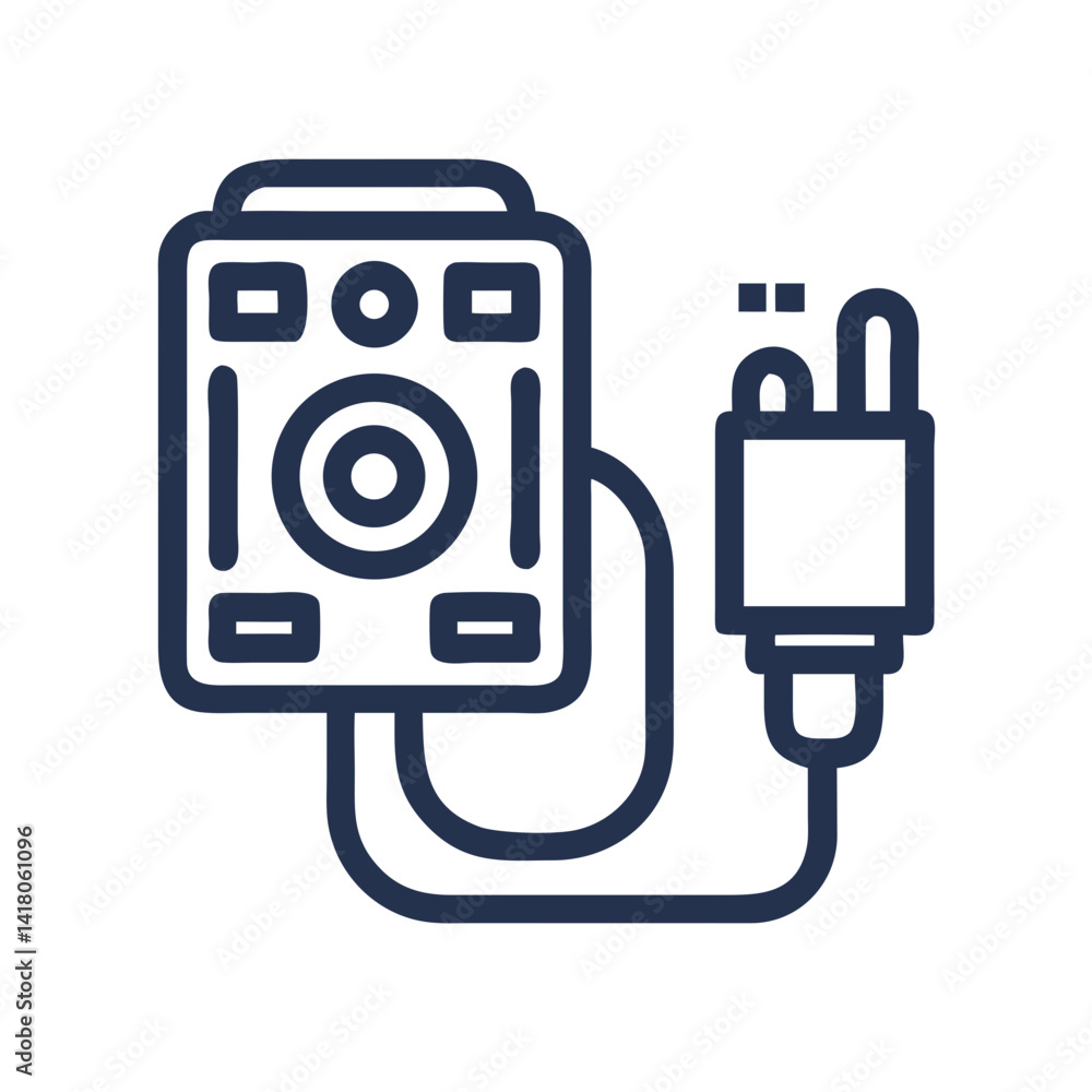 Poster power supply with cable icon representing psu and computer energy source