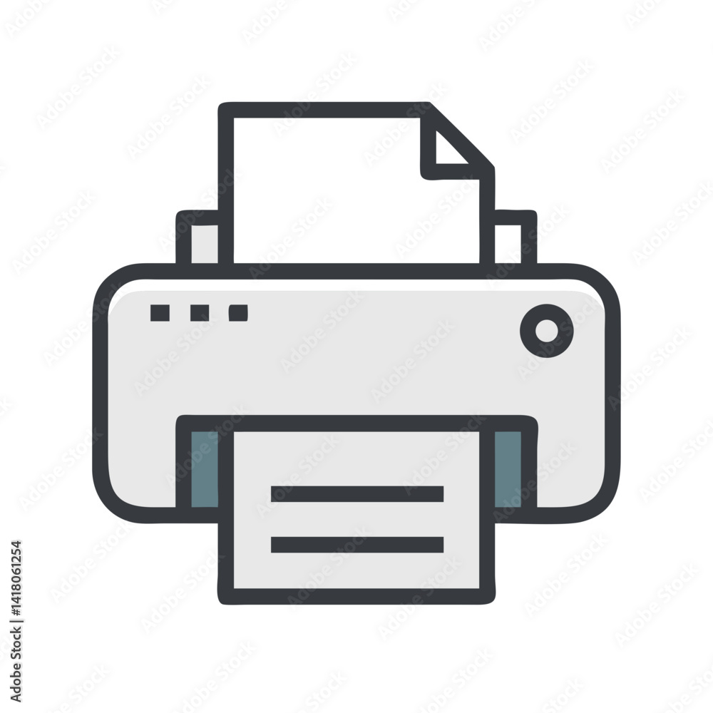 Poster printer icon representing document printing and office output device