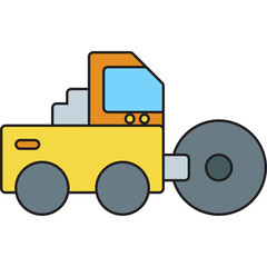 Bulldozer single vector illustration icon