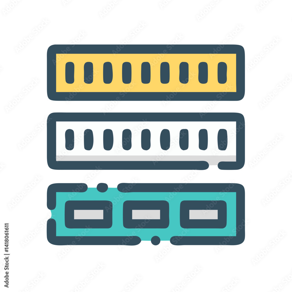 Aufkleber RAM Modules Icon Representing Memory Storage and Computer Performance Hardware