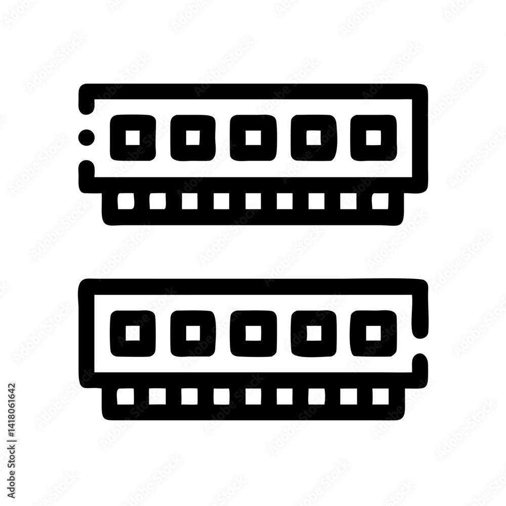 Fototapete RAM Modules Icon Representing Memory Storage and Computer Performance Hardware