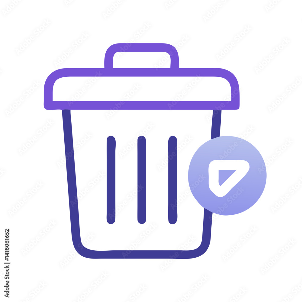 Poster recycle bin icon representing content deletion and digital file removal