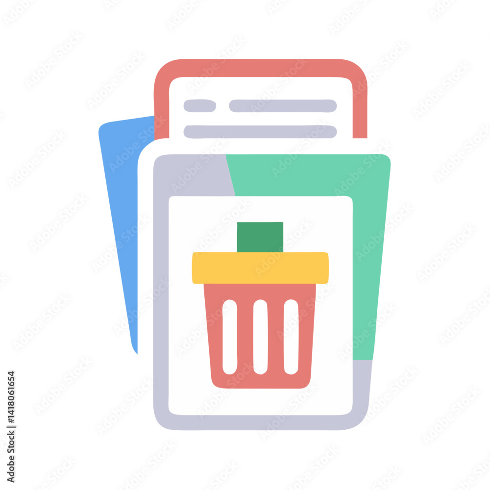 Poster recycle bin icon representing content deletion and digital file removal