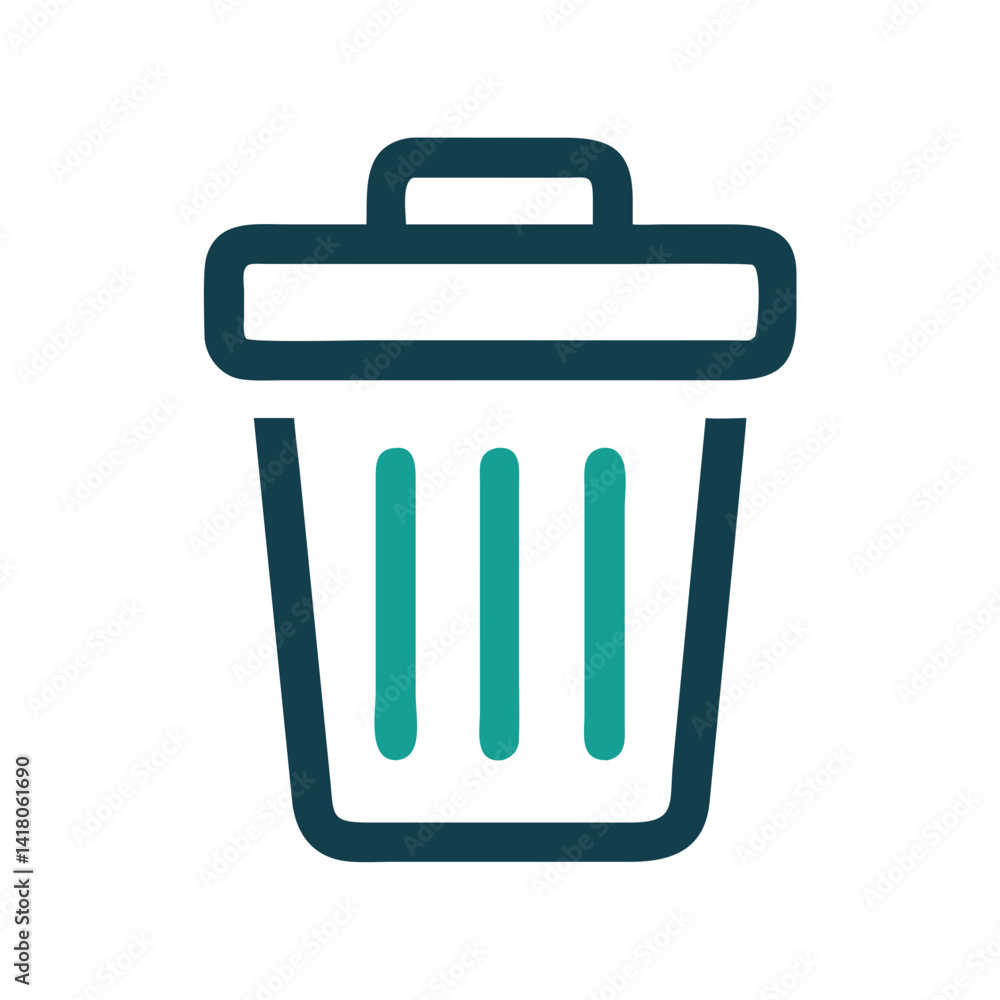 Poster recycle bin icon representing content deletion and digital file removal