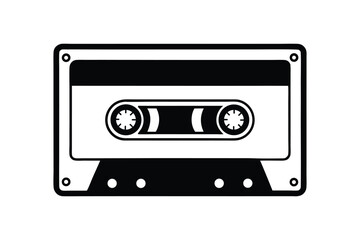 Silhouette art illustration of a cassette tape.eps