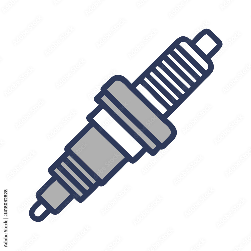 Poster Spark Plug Icon Representing Ignition Component and Engine Combustion System