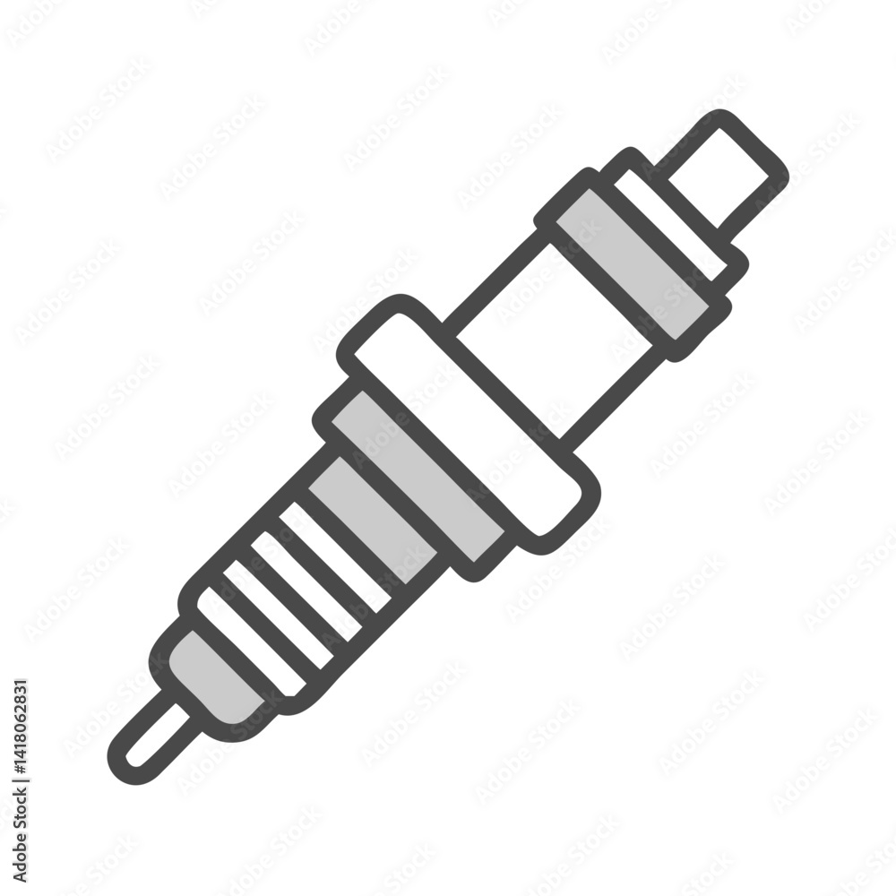 Poster Spark Plug Icon Representing Ignition Component and Engine Combustion System