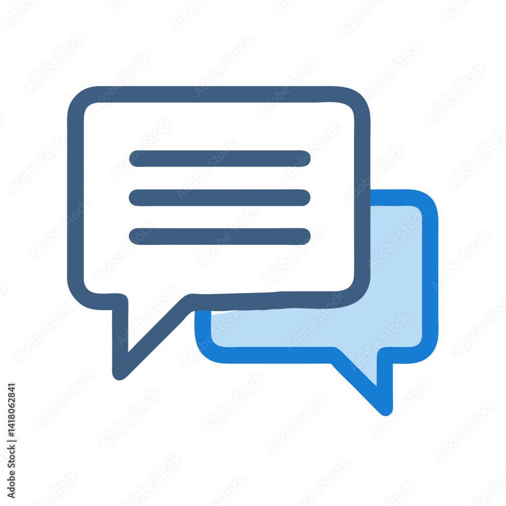 Poster speech bubble icon representing written dialogue and communication text