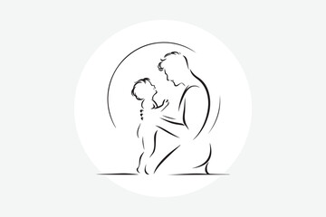 Loving father with his son for fathers day special illustration