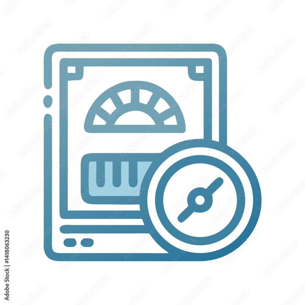 Poster SSD with Speedometer Icon Representing High-Speed Digital Storage Performance