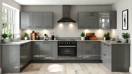 Modern gray kitchen design