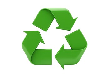 Obraz premium 3d green recycle symbol isolated on white background 