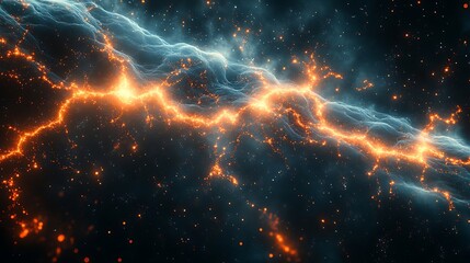 Obraz premium Cosmic energy flows through a nebula of swirling celestial dust.