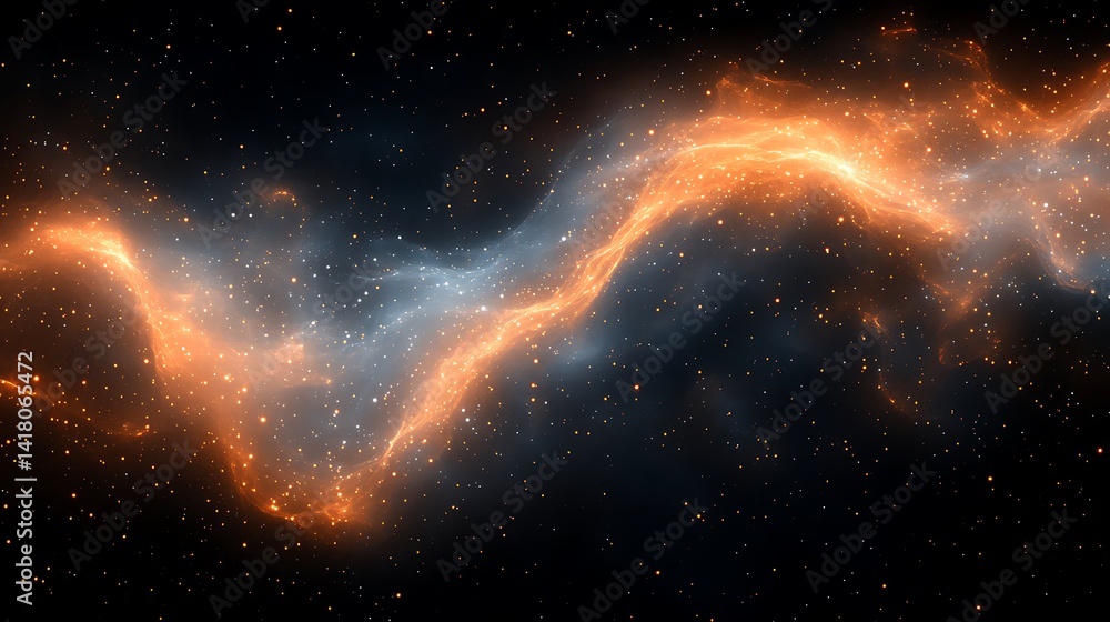 Wall mural cosmic nebulae display swirling, fiery patterns in the vast darkness of space.