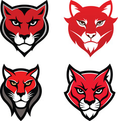 Fototapeta premium Puma head mascot logo design vector