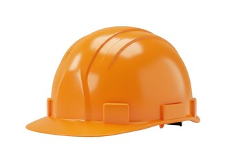 3d orange hard hat safety helmet isolated on white background