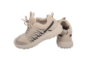 Train running shoes isolated on white background