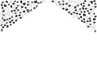 ハート柄の背景 白黒の3色 フチと単色 ハート