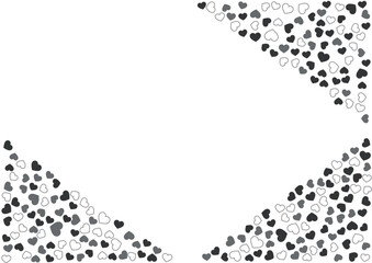 ハート柄の背景 白黒の3色 フチと単色 ハート