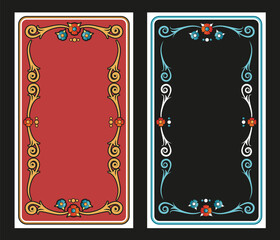 Vintage old ornamental Argentinian style floral frames for postcards, playing cards, menus, posters