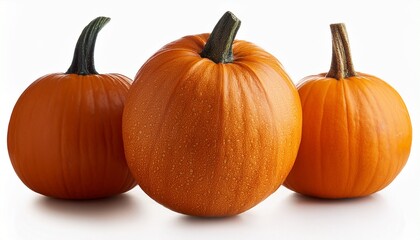 Fototapeta premium Three Pumpkins Isolated on White