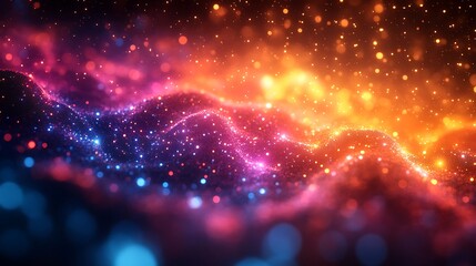 Fototapeta premium Abstract cosmic energy waves of vibrant colors.