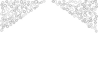 ハート柄の背景 白黒の3色 フチハート