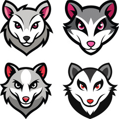 Fototapeta premium Possum head mascot logo design vector