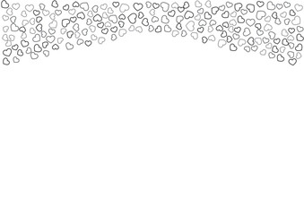 ハート柄の背景 白黒の3色 フチハート