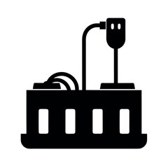 Cable Organizer Black Silhouette Vector