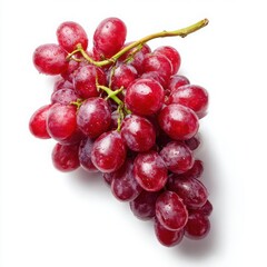 Fototapeta premium Bunch of red grapes with water drops on white background