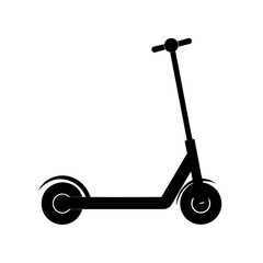 Electric Scooters Black Silhouette Vector