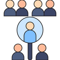 Employees Search single vector illustration icon