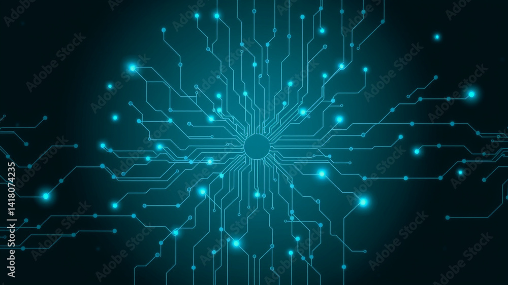 Aufkleber abstract ai technology background circuit board design for business applications