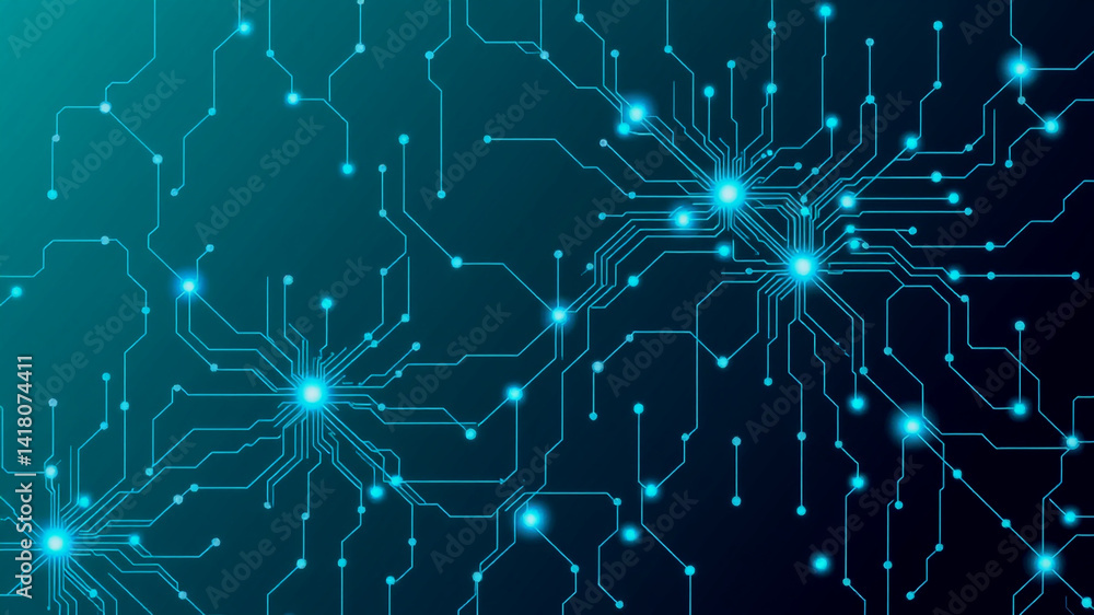 Aufkleber abstract ai technology background circuit board design for business applications