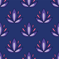 Christmas floral seamless pattern with decorative bouquets, festive background, winter wallpaper, gift paper
