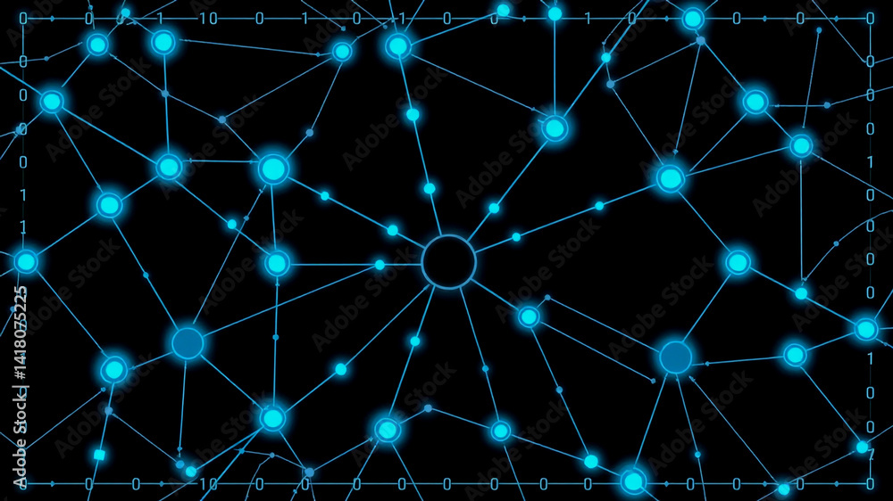 Poster ai technology background abstract network connections and business api