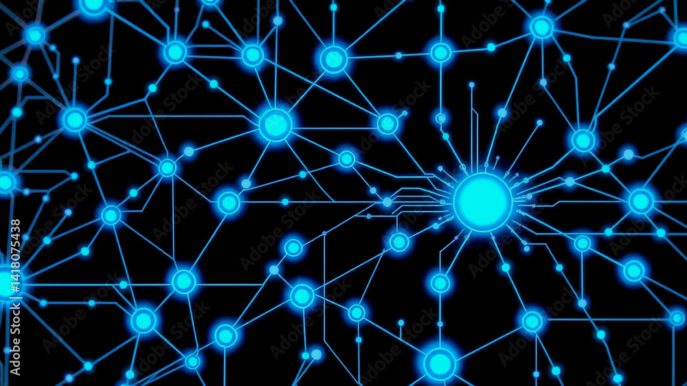 Aufkleber abstract ai technology background network connections and business applications