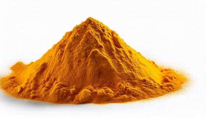 Turmeric powder isolated on white background Curcuma powder