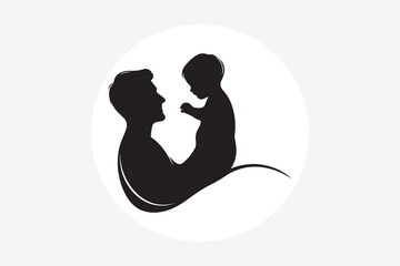 Loving father with his son for fathers day special illustration