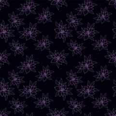 Christmas floral seamless pattern with decorative bouquets, festive background, winter wallpaper, gift paper
