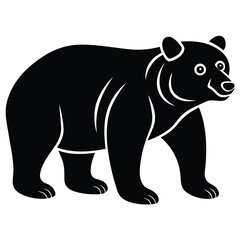 Obraz premium Bear Silhouette Vector Illustration. Bear walking mascot