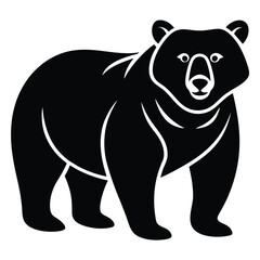 Bear Silhouette Vector Illustration. Bear walking mascot