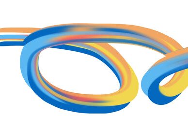 Vibrant Swirls in Blue and Yellow Red Gradient, Fluid Motion Modern Abstract Design Vibrant Curves
