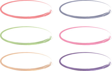 pastel light multicolored brush stroke texture art ovals collection