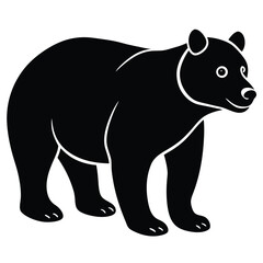 Bear Silhouette Vector Illustration. Bear walking mascot